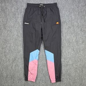 ​Ellesse | Size S | Jose Track Pants | Black Crinkle Nylon
